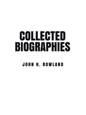 cover image of Collected Biographies